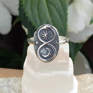 T0955 Anello Cocktail in Acciaio Inossidabile con Motivo a Stella, Anello Unisex alla Moda, Gioiello Regalo - Product Image 5