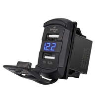 Chargeur double USB 4.2A de style interrupteur avec voltmètre