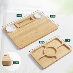 Bamboo <b>Cheese</b> Board <b>Set</b> With <b>Knife</b> 4 Pieces Durable Cutting Board For Food Serving - Product Image 3