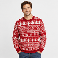 Pull de Noël pour homme OEM ODM, pull tricoté personnalisé avec logo frontal, vêtements tricotés pour les fêtes d'hiver en gros