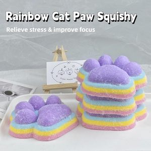 ตุ๊กตาฟูฟูรูปอุ้งเท้าแมวขนาด <span class=keywords><strong>5</strong></span> นิ้ว เนื้อนุ่มเหนียว สีรุ้ง ฟื้นตัวช้า น่ารัก บรรเทาความเครียด ลดความวิตกกังวล เหมาะสำหรับเด็กและผู้ใหญ่ เป็นของขวัญ - Product Image 2