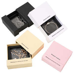 Customized Logo Hot Selling Cardboard Bracelet Earring Sliding Drawer Jewelry <b>Box</b> for Necklace <b>Ring</b> Display Storage Packaging - Product Image 2