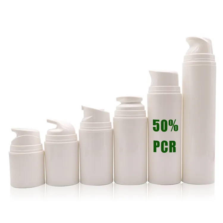 Neue Produkte Recycelbarer Kunststoff Umwelt freundliches PCR-Material Airless Pump Bottle Cosmetic Packaging