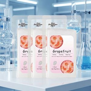 Masque facial en feuille à haute teneur en <span class=keywords><strong>vitamine</strong></span> C, <span class=keywords><strong>extrait</strong></span> <span class=keywords><strong>de</strong></span> <span class=keywords><strong>pamplemousse</strong></span> fermenté, blanchissant, hydratant, anti-oxydant, fabricant - Product Image 2