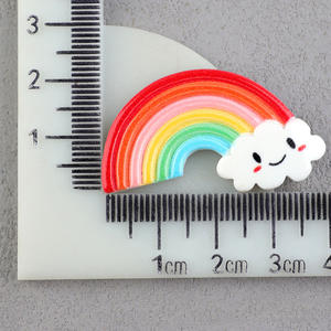 하이 퀄리티 사랑스러운 인쇄 공예 플랫백 무지개 수지 매력 펜던트 장식 액세서리 - Product Image 5