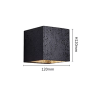 Applique Murale Carrée LED Moderne Wabi Sabi en Travertin Noir – Lampe Murale Simple pour Appartement, Hôtel, Décoration de Chevet, Petite Lumière Murale