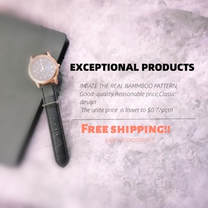 12 14 16 18 20 22 24mm Multi colore prezzo a buon mercato modello di bambù in fibra di <span class=keywords><strong>cuoio</strong></span> Pu <span class=keywords><strong>orologio</strong></span> braccialetto - Product Image 1