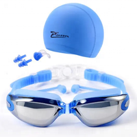 2023 Cap pince-nez bouchon d'oreille chapeau paquets lunettes pour nager pas de fuite adulte Protection UV Triathlon Anti-buée lunettes de natation