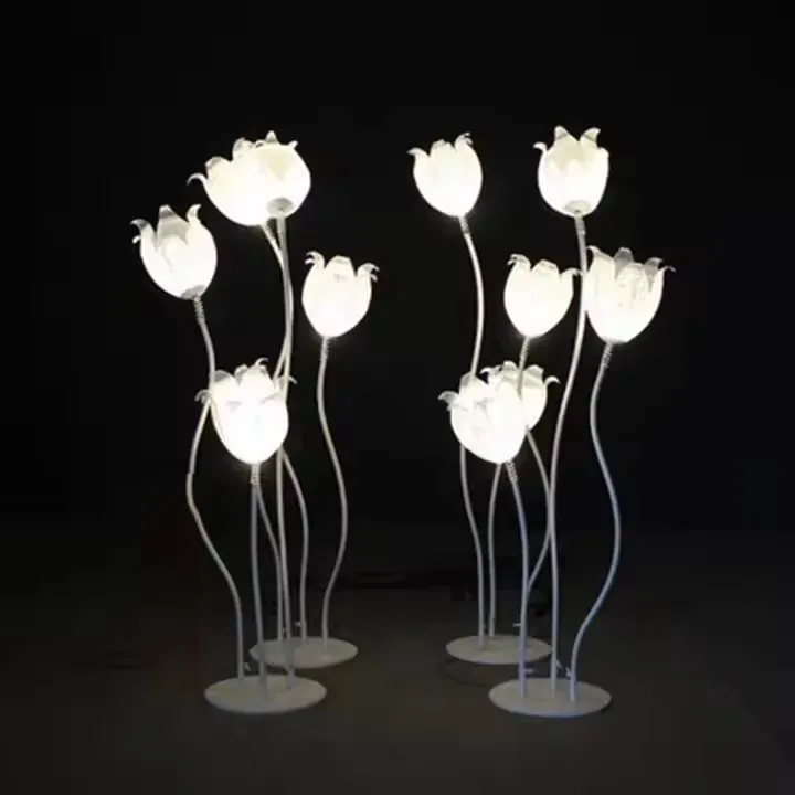 LDJ1132 wholesale white flower shape stage walkway decorative pillar lighting wedding