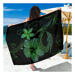 Haiwaii amo da pesca ibisco Plumeria stampa polinesiana da spiaggia Sarong costume da bagno da donna coprente Sarong <span class=keywords><strong>Pareo</strong></span> gonna da spiaggia - Product Image 3