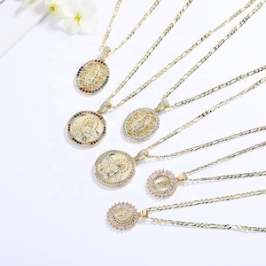 คอลเลคชั่นความสง่างามอันศักดิ์สิทธิ์ ขายส่ง สร้อยคอทอง 18K ชุบทองประดับเพชรซิร์คอน สไตล์ฮินดู ดีไซน์ทันสมัยสำหรับผู้หญิง - Product Image 2