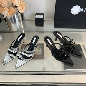 Nouvelles sandales d'été élégantes à talon aiguille et nœud pour femme – Chaussures de soirée à talons hauts en stock - Product Image 2