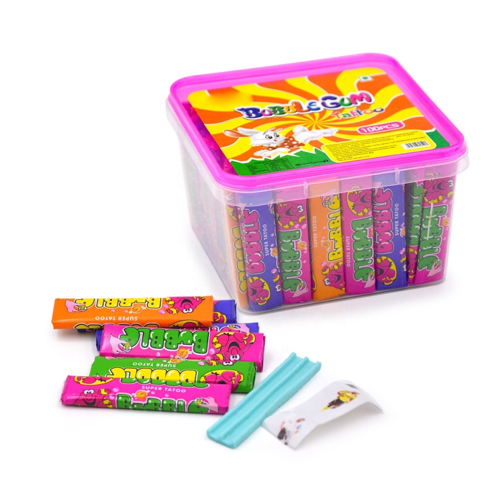 wholesale fruit flavor cheap tattoo bubble gum from china