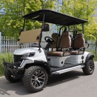 Voiturette de golf tout-terrain avec auvent étendu pour visites de jardins botaniques
