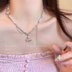 Gran oferta, collar Retro con colgante de estrella de cuatro puntas de doble capa para mujer, cadena de clavícula de diamantes de imitación dulce y fresca, joyería de moda - Product Image 4