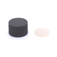 13-425 Capuchon fermé en PP noir avec septa en silicone PTFE rouge pour flacon de stockage de 4ml