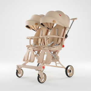 Cochecito Doble para Bebés, Ligero, Plegable, con Asientos Reversibles, para Sentarse y Recostarse, Asiento Giratorio, Carrito para Gemelos - Product Image 1