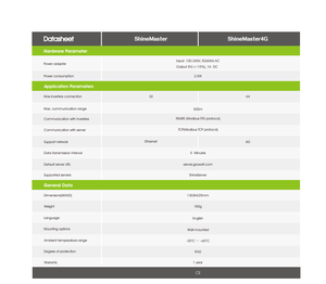 Inverter Growatt ShineMaster 64 Facile da Configurare Comunicazione RS485 4G Webserver Locale Supporta <span class=keywords><strong>Tester</strong></span> Sensori Rilevatori - Product Image 4