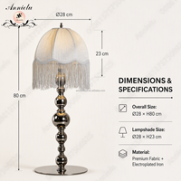 Lampe de table LED rechargeable ANNIELU vintage à pampilles pour centre de table de mariage, événements, banquets et fêtes