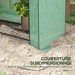 Modern PE <strong>Greenhouse</strong> for <strong>Balcony</strong> 4-Tier Steel Frame with Zip Door &amp; Roll-up for Vegetables Plants Flowers - Product Image 5