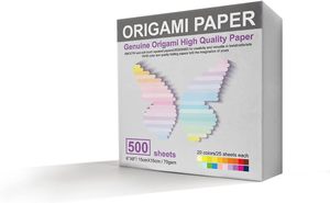 Papier <span class=keywords><strong>origami</strong></span> 500 feuilles 20 couleurs vives Feuilles carrées de 6 pouces <span class=keywords><strong>pour</strong></span> enfants adultes-Projets d'artisanat (livre électronique inclus) Fabriqué en Chine - Product Image 4