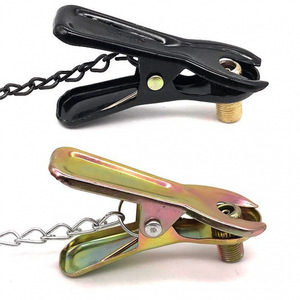 คลิปหนีบวาล์วปั๊มจักรยานแบบปากเป็ด ตัวแปลงหัวฉีดแบบอังกฤษ อะไหล่เหล็กสำหรับซ่อม สีดำและสีเหลือง - Product Image 1