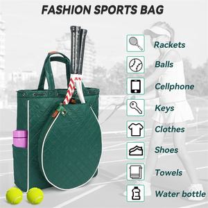 Sac à dos de tennis matelassé en microfibre vert léger rembourré Pickleball <span class=keywords><strong>Badminton</strong></span> à la mode pour femmes - Product Image 3
