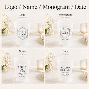 Wholesale Custom Frosted <strong>Plastic</strong> Cups with Logo Personalized Wedding Guest Cups Bulk Party Favor Event <strong>Drinkware</strong> - Product Image 6