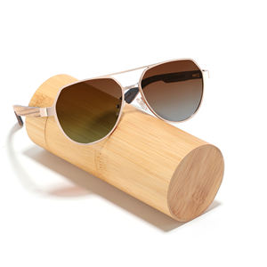 2025 moda hecha a mano CE UV400 gafas de sol polarizadas Eco logotipo personalizado hombres bambú madera sombras piloto gafas de sol para hombres - Product Image 5