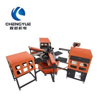 Ligne de presse à chaud automatique haute efficacité, conception rotative à 6 positions, manutention automatique des vêtements pour les fabricants de vêtements à grande échelle