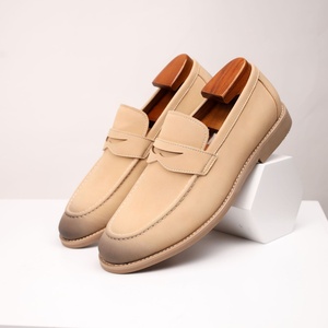 Mocassins en cuir décontractés pour hommes couleur claire, style britannique, en cuir véritable, daim Tods, mode transfrontalière, grande taille - Product Image 2