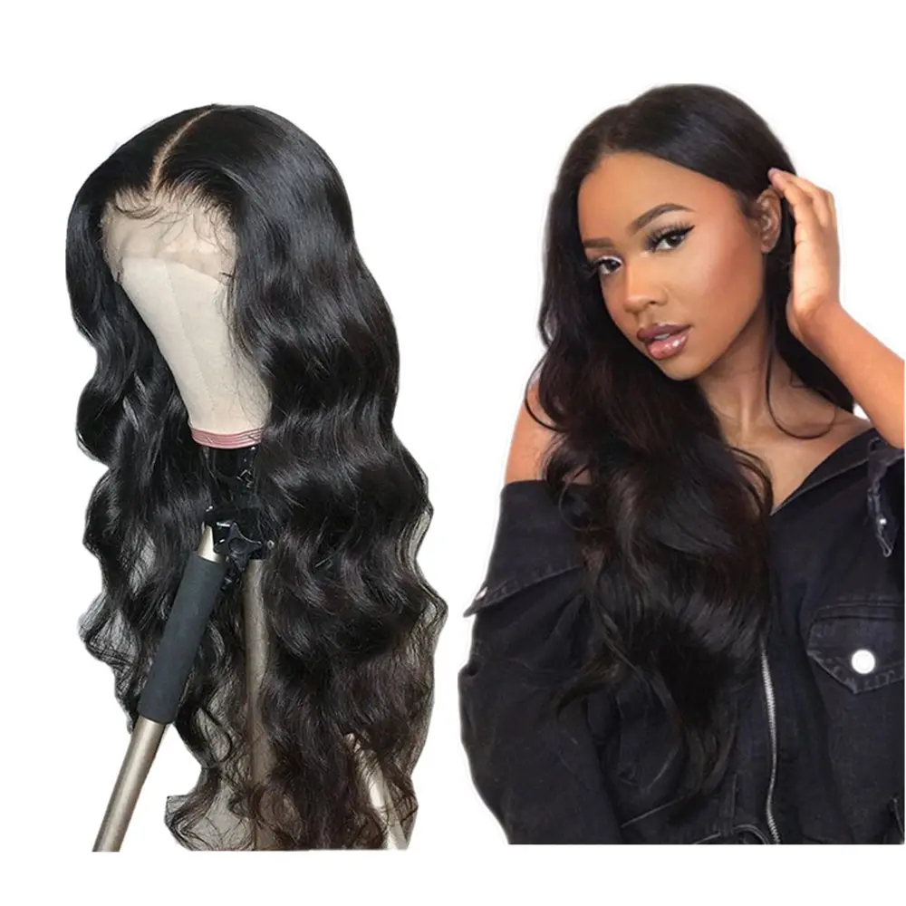 Raw Unprocessed Cambodian Invisible Hairline Front Swiss Lace Natural Color Human Hair Lace Wigs For Small Heads