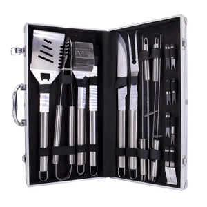 Homeyee afskewers paslanmaz çelik 6-Piece şiş ve maşa ile barbekü araç seti isıya dayanıklı kolayca temizlenmiş açık barbekü aksesuarları - Product Image 1