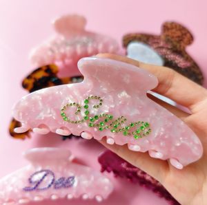 Qianjin, индивидуальный логотип, разноцветные заколки для волос из ацетата со стразами для женщин, ежедневное использование и подарки - Product Image 2