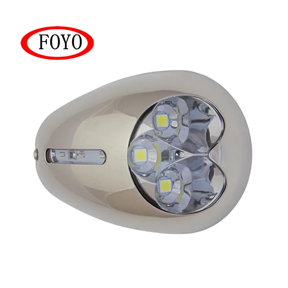 FOYO Brand LED Docking Light Marine Pontoon Boat 12V 316 Stainless Steel Surface Mountデッキマウントソーラーライト