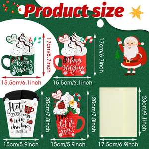 Tarjetas de Navidad de nido de abeja con forma de copa con sobres 3D Hot Cocoa Hello Winter Tarjetas de felicitación Decoración de Navidad - Product Image 6
