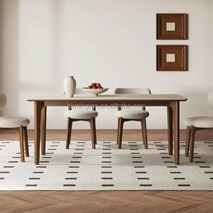 Juego de Mesa y Sillas de Comedor de Madera Maciza de Lujo, Diseño Moderno Bauhaus, Plegable, Rectangular, Muebles para el Hogar, Sala de Estar - Product Image 4