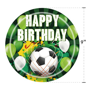 Juego de Artículos para Fiesta Temática de Fútbol, Platos, Vasos y Servilletas de Papel con Diseño de Feliz Cumpleaños de Fútbol para Decoración de Fiestas Infantiles - Product Image 3