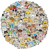100 Pezzi Adesivi Graffiti con Animali Carini e Citazioni Positive per Laptop e Bottiglie, Adesivi Motivazionali di Supporto Emotivo