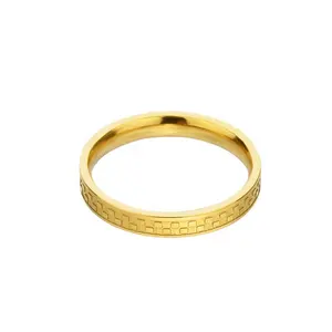 Checkered Colored Gold Ring for Women's Light Luxury Fashion New Versatile Style Gentle Goddess Exquisite Ring Trend