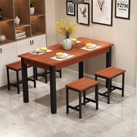 Table à manger carrée en bois moderne pour 4 personnes, combinaison de chaises, restaurants de restauration rapide, snack-bars, meubles pour la maison