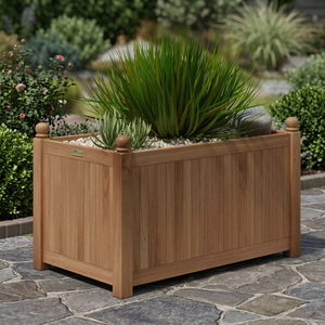 Jardinera de Madera de Pino Maciza de Estilo Minimalista Moderno, Tallada a Mano, Certificada por FLEGT, para Patio, Jardín, Playa - Product Image 3