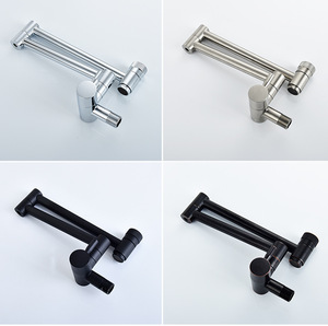 Grifo plegable y extensible para cocina, doble junta, brazo oscilante, montaje en pared, color negro - Product Image 4