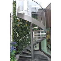 Escalier en colimaçon DAIYA avec garde-corps en verre, escalier extérieur avec marches préfabriquées, moderne, intérieur/extérieur, installation facile, durée de vie