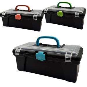 Cassetta degli attrezzi in plastica da 2,3 litri 30x14x12 cm con chiusura a scatto e 5 scomparti - Product Image 1
