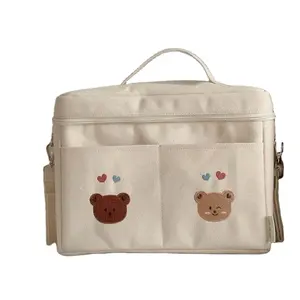Cute Bear Insulated Baby Bottle Bag Freezer Lunch Bag For Daycare Travel Cute Baby Stroller Bag