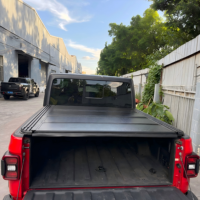 Couverture de benne de pick-up à pliage quadruple encastrée, haute qualité, étanche, à opération pliable, pour Jeep Gladiator JT Ranger Silverado