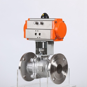 PN16 DN80 3 Inch 2 Way Double Flange Type Remote Operated Stainless Steel 304 Pneumatic Actuated Ball PQ07 Stainless Steel 304 P - Product Image 6