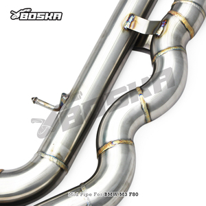 ท่อไอเสียกลางแบบกำหนดความยาวได้เองสำหรับ BMW M3/M4 F80/F82/F83 3.0T ปี 2015-2017 ยี่ห้อ Boska ทำจากสแตนเลส พร้อมท่อ Z ขนาด 63 มม. - Product Image 3