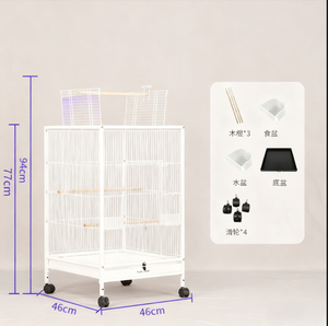 Küçük Lüks Villa Sanatı Kuş Yetiştirme Metal Demir Papağan Kafesi Modern Stil Düğme Kapatmalı ve Nefes Alabilen Özellikli Kutulu - Product Image 2